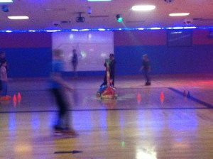 David is a blur on roller skates, too