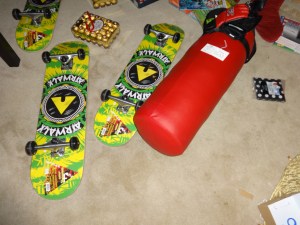 Outdoor toys. Santa is a good man.