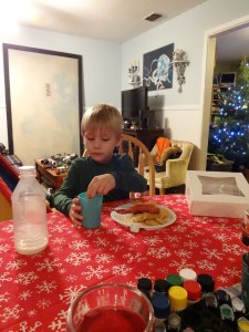 Hanging out with Asher and eating Christmas goodies