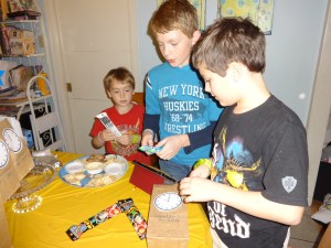 Another hour, another goodie bag. I made them all out of things found at the dollar store.